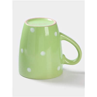 Кружка Доляна «зелёное Горох», 360 мл, керамика, зелёная