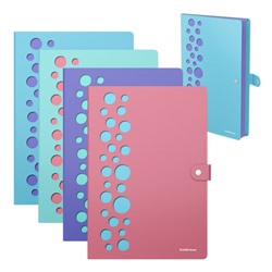 Папка  4 отд. на кнопке  А4 61211 Diagonal Pastel ErichKrause