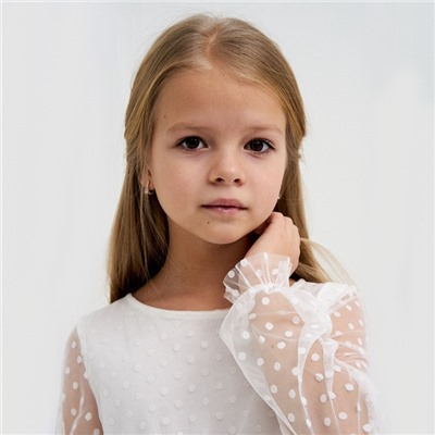 Платье для девочки сетка KAFTAN, размер 32 (110-116 см), белый