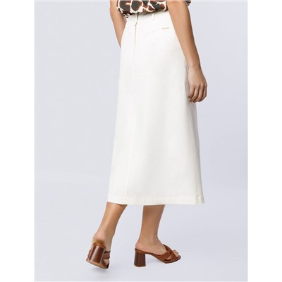 Юбка-миди из хлопка с разрезом