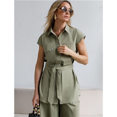 Блузка из легкого хлопкового поплина