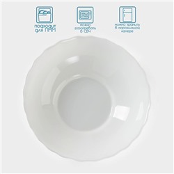 Салатники Avvir «Дива», набор 7 шт.: 6 шт.: d=11 см, 1 шт.: d=20 см, стеклокерамика, белые