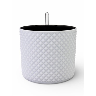 Кашпо для цветов «Фасет», 3.5 л, d=18 см, h=16.5 см, пластиковое, с автополивом, со вставкой, белое