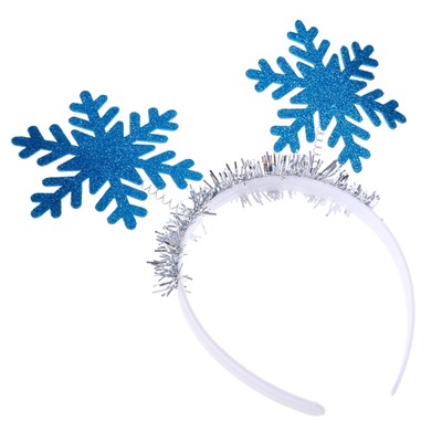 Ободок новогодний карнавальный «Снежинка», голубой