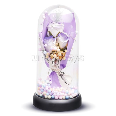 Светильник "Букет роз" в коробке (сиреневый)