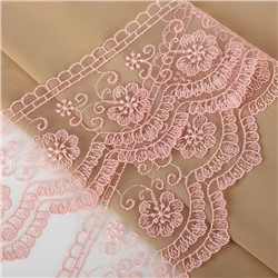 Кружево на сетке, 85 мм, 11±1 м, нежно-розовое