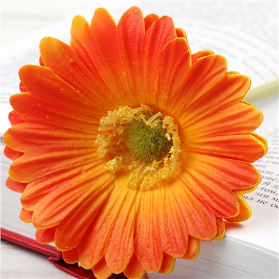 Цветок искусственный Гербера 43 см оранжевый / 1501 /уп 56/560/ латэкс