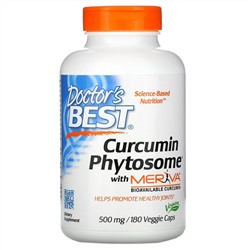Doctor's Best, Phytosome, куркумин с Meriva, 500 мг, 180 вегетарианских капсул
