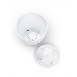 Горшок для цветов с поддоном «Камешки», 1.6 л, пластиковый, белый