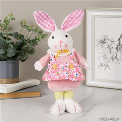 Декоративное украшение Кролик 40 см / NAS01 /уп 40/розовое платье