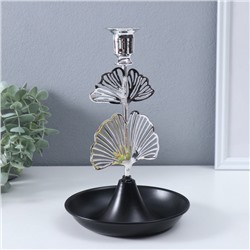 Металлический подсвечник на 1 свечу «Лист Гинкго», d=2 см, 15.5×15.5×24.5 см