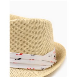 Шляпа мужская MINAKU, размер 58, молочная