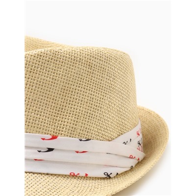 Шляпа мужская MINAKU, размер 58, молочная