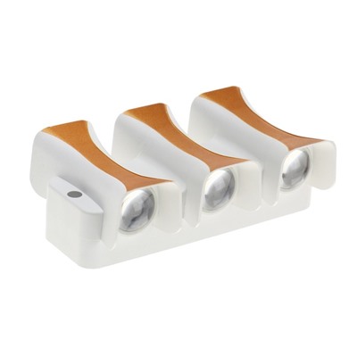 Светильник фасадный «Элегант», 6 Вт, 3000К, 3 луча, IP65, 220 В, пластиковый корпус, белый, свечение тёплое белое