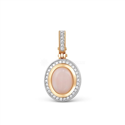 Кольцо из золочёного серебра с нат. опалом и фианитами 925 пробы К-3787зрк117100