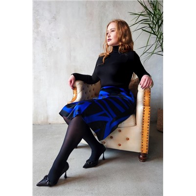 Юбка шелк 3203 (Черно-синий)