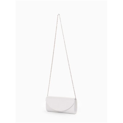 Сумка-клатч на магните, длинная цепь, цвет белый