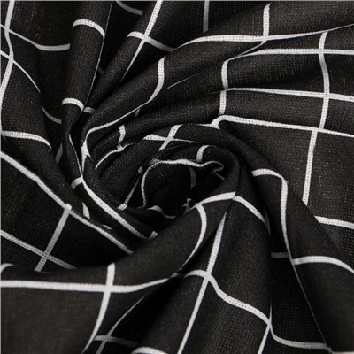 Скатерть «Доляна. Клетка», 145×200±3 см, рогожка 130 г/м², чёрная