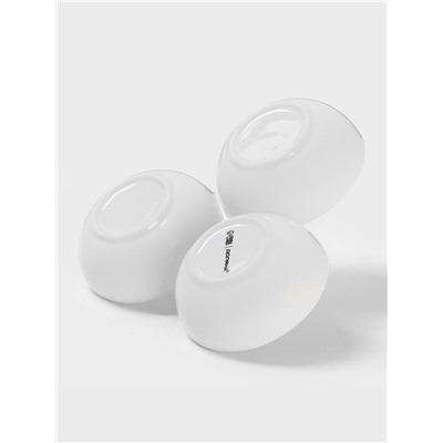 Менажница 3 ячейки Доляна «Зайка в золотом», 16.5×9 см, доломит, белая