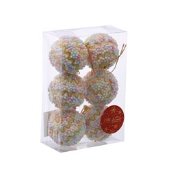 Ёлочные игрушки «Альфи», шары новогодние, d=6 см, 6 шт., жёлтый