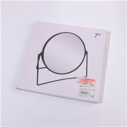 Зеркало настольное, с увеличением х2, двустороннее, 19.5×20 см, (16.5×19.5 см), чёрное