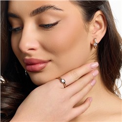 Комплект ювелирной бижутерии коллекция "Дубай" серьги и кольцо 18 р, покрытие позолота, вставка: фианит, цвет: прозрачный, арт.217.503-18