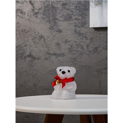 Светодиодная фигура «Медвежонок» 13×10 см, акрил, 20 LED, батарейки ААх2 (не в комплекте), свечение белое