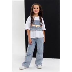 Костюм 28031 детский (Белый/джинс)