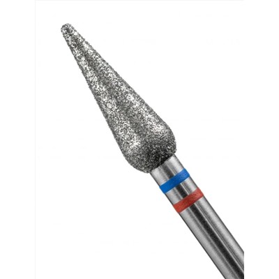 MANITA Фреза алмазная капля большая для аппаратного маникюра 866.104.260.120.040 ФАК-4.0 12 М-С, сине-красная насечка, ø 4,0 мм, 5 шт. 28370