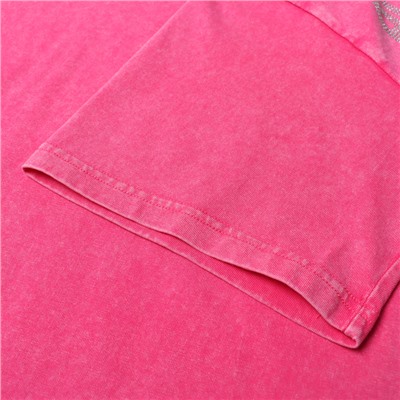 Футболка женская из вареного хлопка Mist Don't touch me, размер 50-52, розовая