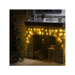 Гирлянда «Бахрома» 3×0.5 м, IP20, прозрачная нить, 80 LED, свечение тёплое белое, 8 режимов, 220 В