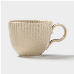 Чайная пара Доляна «Коралл», 275 мл, фарфор, бежевая