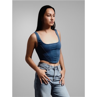 Корсет женский джинсовый MIST, размер XL, синий