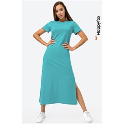 Однотонное женское платье-футболка Happyfox
