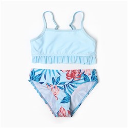 Купальник раздельный для девочек, цвет голубой, рост 104-110 см