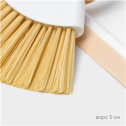 Щётка с совком Meli, бамбуковая ручка, совок 18×16.5×4 см, щётка 15×11 см, ворс 5 см