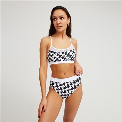 Купальник женский раздельный MINAKU цвет белый/чёрный, размер 48