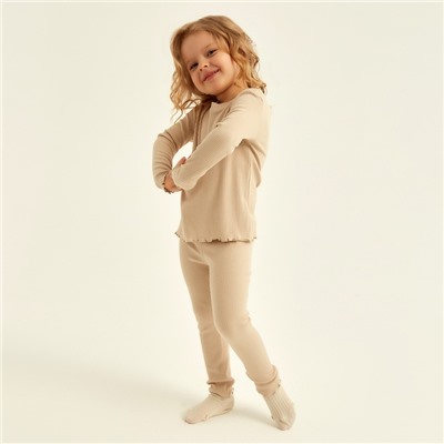 Пижама детская SL HOME, размер 32 (110-116 см), бежевая