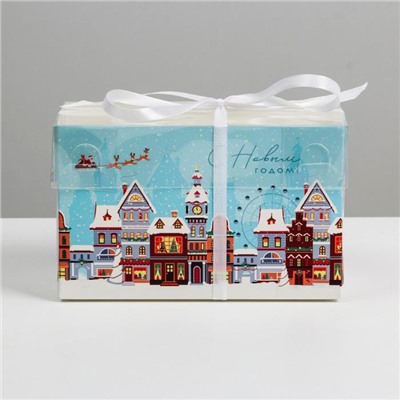 Коробка для капкейка «Праздник Новый год», 16×8×10 см