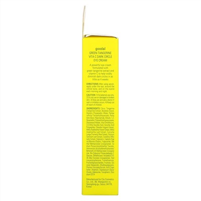 Goodal, Green Tangerine, Vita C Dark Circle Eye Cream, 1.01 fl oz (30 ml)