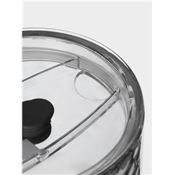 Стакан «Сота», 350 мл, 8.9×15.5 см, с крышкой и трубочкой, стекло, прозрачный