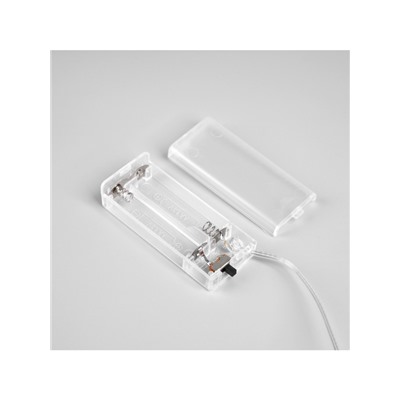 Гирлянда «Нить» 2 м роса с насадками «Гранатовый браслет», IP20, нить серебристая, 20 LED, батарейки AAx2 (не в комплекте), свечение тёплое белое