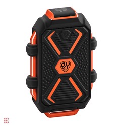 Аккумулятор мобильный, 10000 мАч, USB, 2А, защита IP67, фонарик, Чёрный