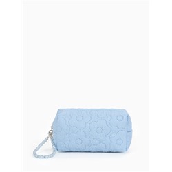 Косметичка женская «Цветочек», ручка из бусин, голубая