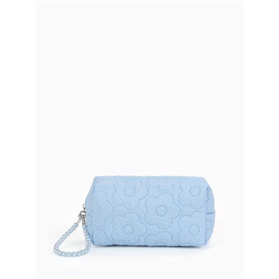 Косметичка женская «Цветочек», ручка из бусин, голубая