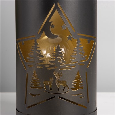 Фигурка светящаяся RISALUX «Ночной лес», LED-ночник, 3×ААА, чёрный, 12×12×20.5 см