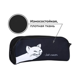 Пенал школьный, текстиль, 8×20×4 см «Дай списать»