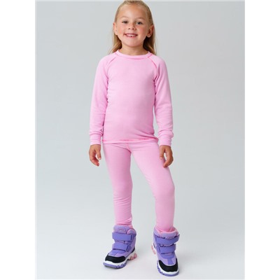 Термокомплект трикот. для девочек: фуфайка (футболка) с длин. рук, брюки