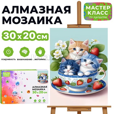 Мозаика алмазная "Котята" 20*30см
