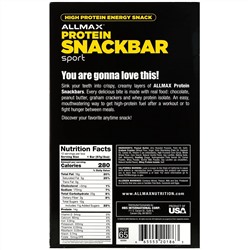 ALLMAX Nutrition, энергетический снек с высоким содержанием протеина, протеиновый батончик, арахисовая паста с шоколадом, 12 батончиков по 57 г (2 унции)